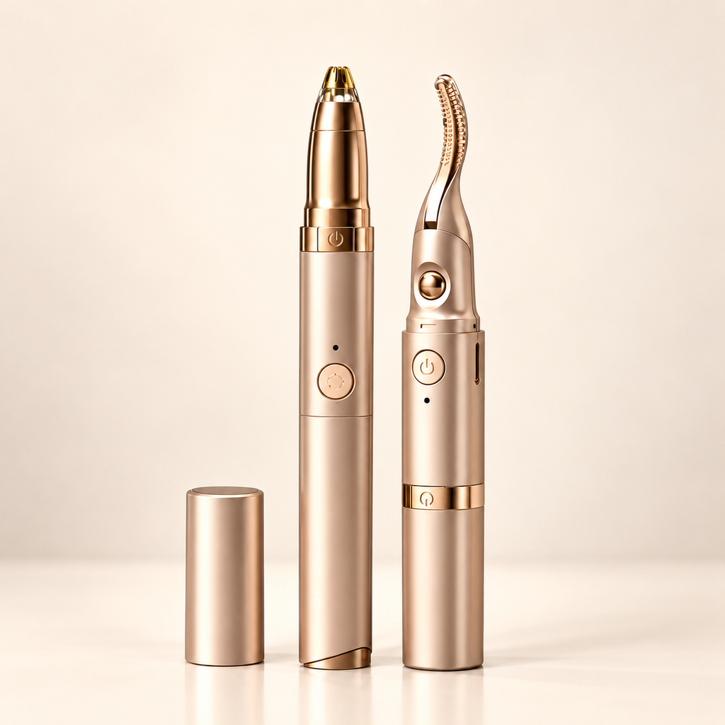 2 in 1 Electric Heating Eyelash Curler with Eyebrow Trimmer
