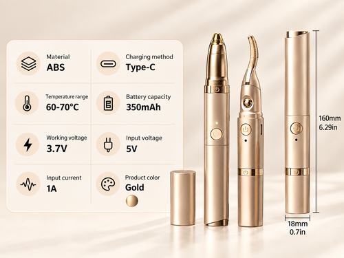 2 in 1 Electric Heating Eyelash Curler with Eyebrow Trimmer