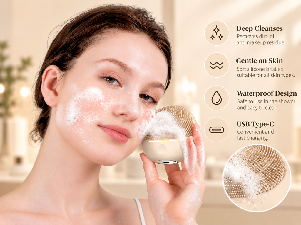 Electric Silicone Facial Cleansing Device
